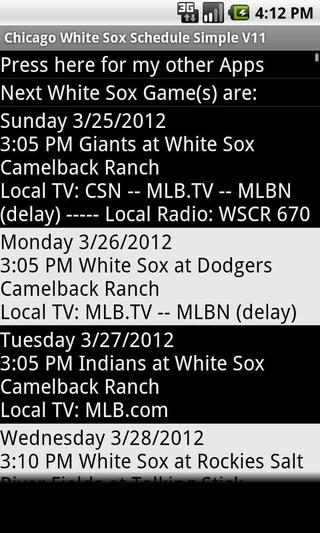 Simple White Sox Schedule截图4