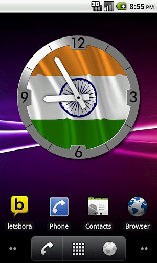 India flag Analog Clock截图2