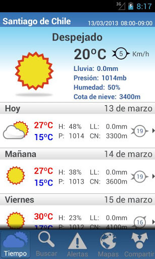 El Tiempo en Chile 14 días截图1