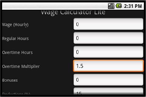 Wage Calculator Lite截图1