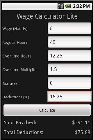 Wage Calculator Lite截图2