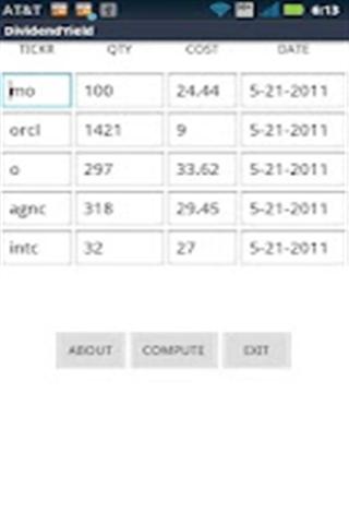 Dividend Yield on Cost tracker截图1