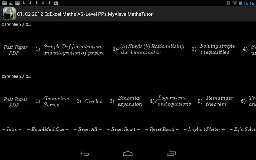 C1 C2 Maths EdExcel 2012 PastP截图1