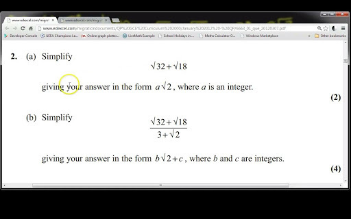 C1 C2 Maths EdExcel 2012 PastP截图6