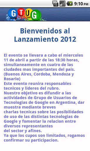 Launch GTUG Argentina 2012截图3