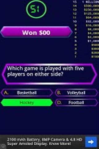 Millionaire GK Quiz截图4