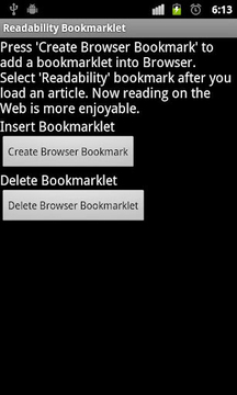 Readability Bookmarklet截图