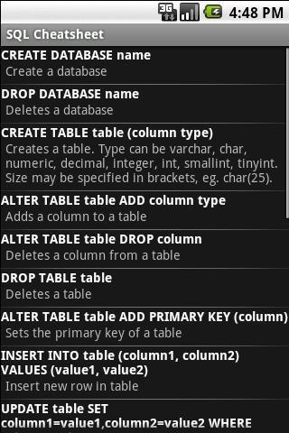 SQL Cheatsheet截图1