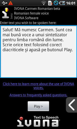 IVONA Carmen Romanian beta截图2
