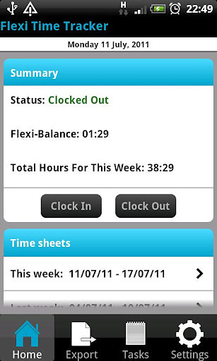 Flexi Time Tracker Lite截图5