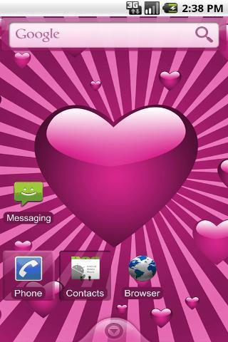 Big pink heart Theme截图1