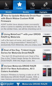 Drippler Motorola Droid Razr截图
