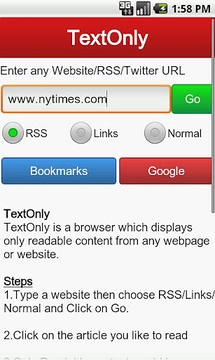 只读文本浏览器(Text Only Browser)截图