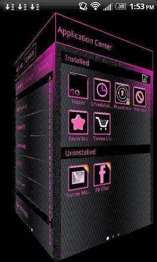 GO SMS PRO Pink Neon theme截图1