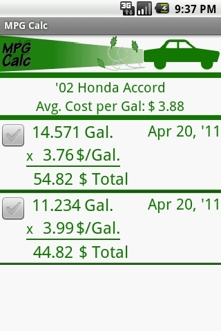 MPG Calculator Lite截图1