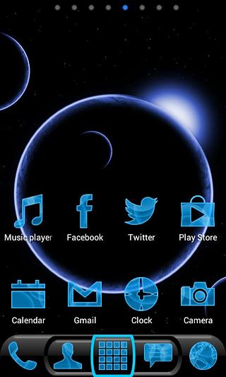 Future Phone Blue Theme Free截图4