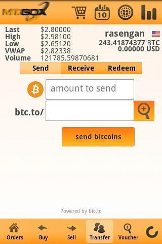 Bitcoin by MtGox Mobile截图3