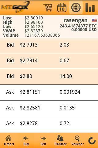 Bitcoin by MtGox Mobile截图6