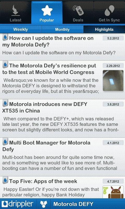 Drippler Motorola DEFY截图2