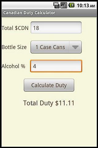 Canadian Duty Calculator截图2