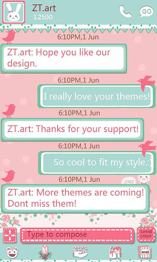 GO SMS Pro B-Rose Theme截图1