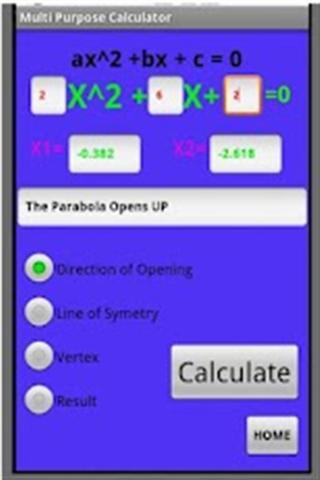 二次方程计算器截图1