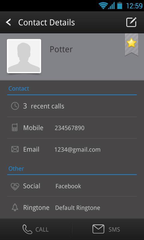 GO Contacts Pro Black Theme截图3