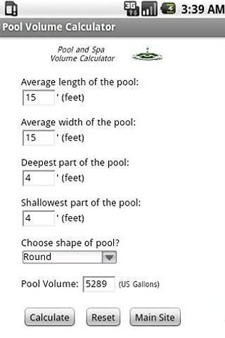 泳池水疗卷计算器截图2
