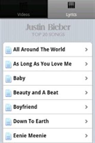 贾斯汀比伯歌曲截图2
