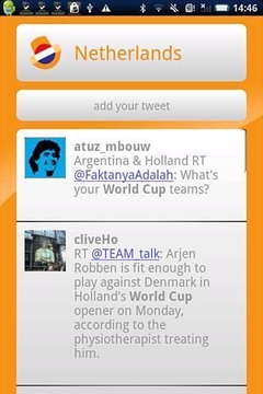荷兰Twitter的世界杯截图