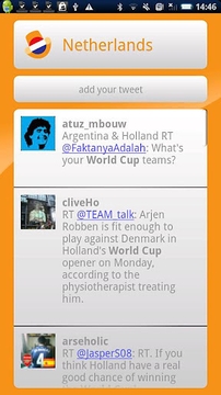 荷兰Twitter的世界杯截图