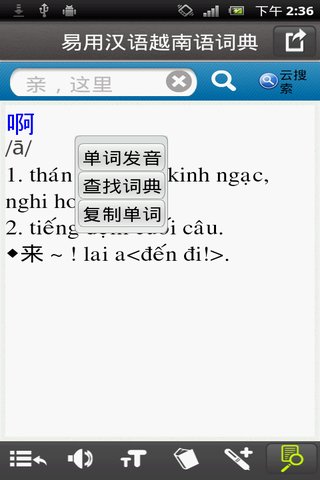 汉语越南语词典截图