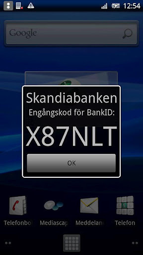 Skandiabanken SMS-popup截图1