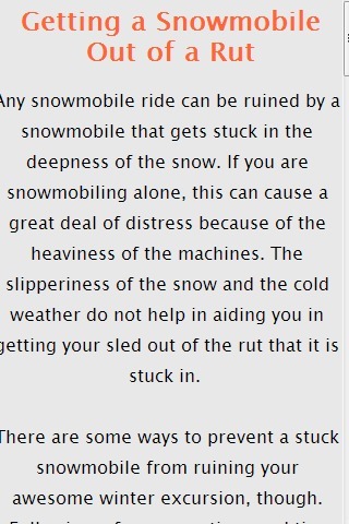 Snowmobiling tips截图2