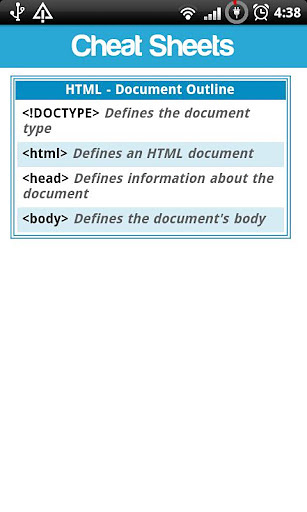 Cheat Sheets Lite截图3