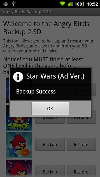 Angry Birds Backup 2 SD截图2