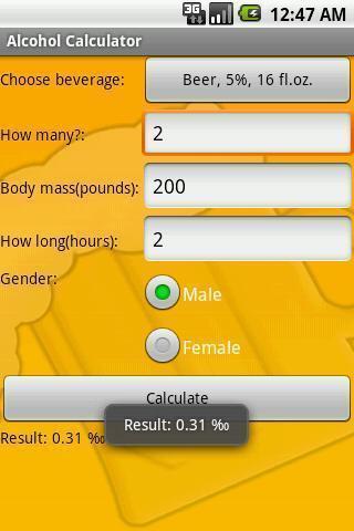 Simple Alcohol Calculator截图4