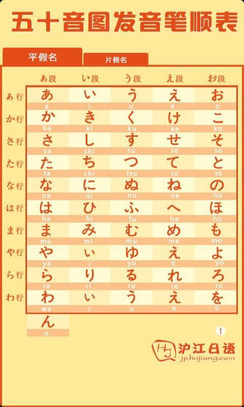 日语五十音图截图