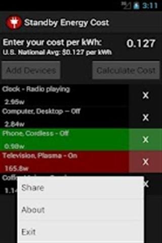 Standby Energy Cost Calculator截图4