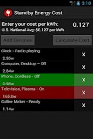 Standby Energy Cost Calculator截图5