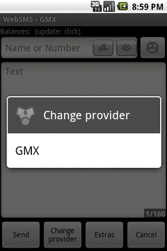 网络短信：GMX连接器截图