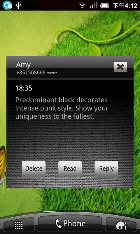 Wali SMS Theme：Black Punk截图2