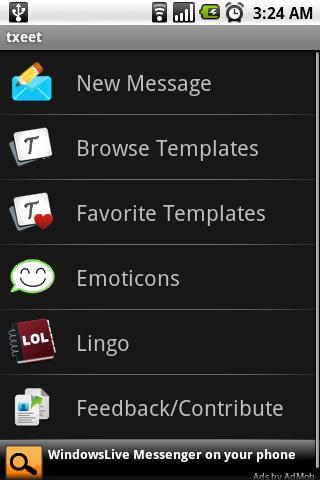 Txeet(SMSTemplates)短信模板V1.0.6(Android1.5+)截图2
