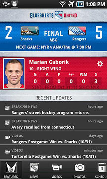 New York Rangers Official App截图