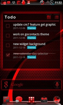 GOWidget BloodRed ICS - Free截图