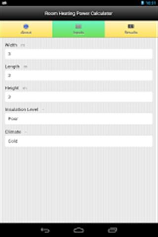房间加热功率计算器截图5