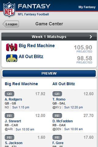 NFL.com Fantasy Football 2012截图1