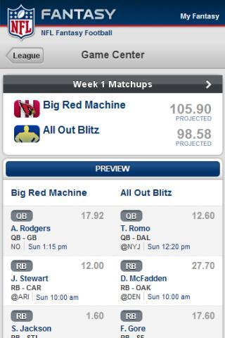 NFL.com Fantasy Football 2012截图4