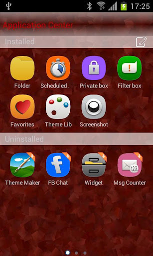 GO SMS Theme Marble RED截图1