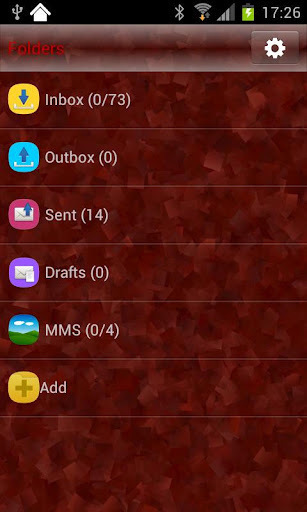 GO SMS Theme Marble RED截图2